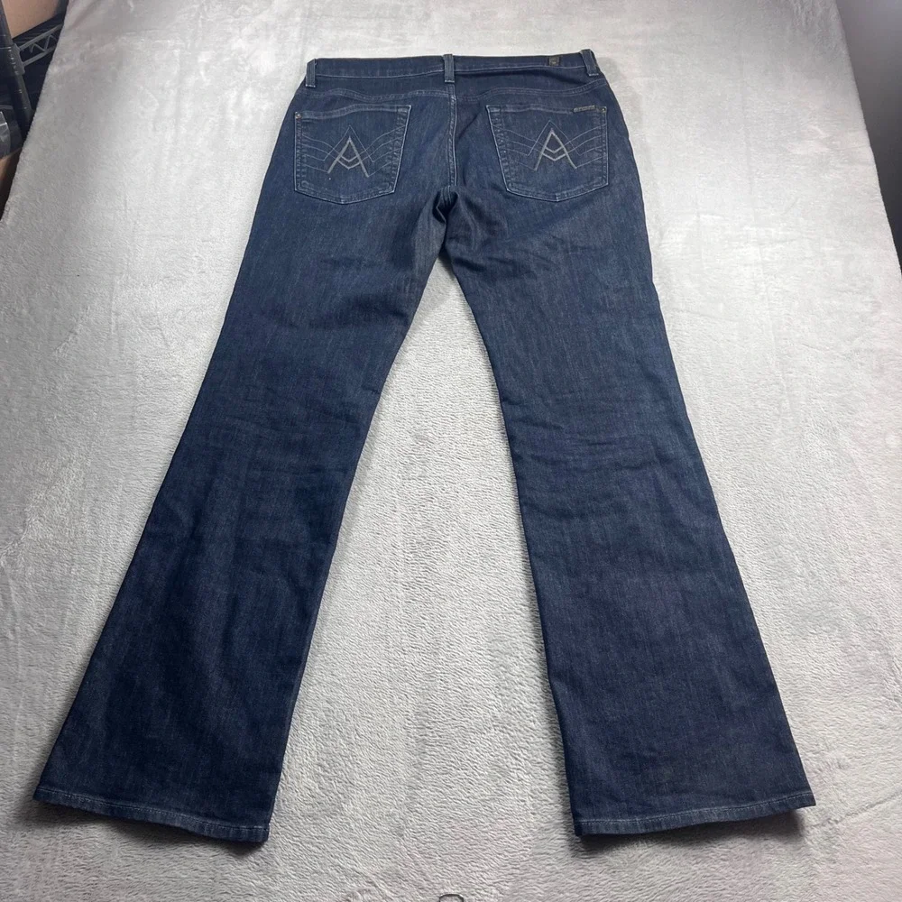 7 For All Mankind Mens Bootcut Jeans Dark Wash Blue Denim Size 33 Stretch
